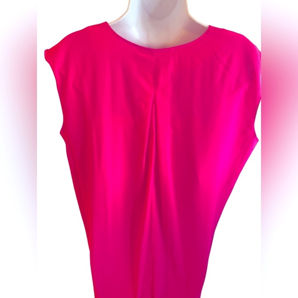 Tacera Sleeveless V Neck Shift Dress Hot Pink Relaxed Fit Womens Size Medium - Picture 8 of 14